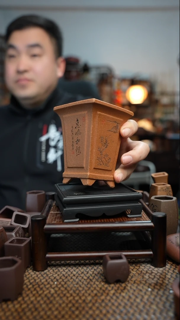 【闪购商品】紫砂花盆長木軒精品紫砂内口6*9