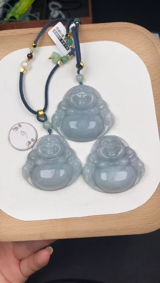 颈饰未镶嵌翡翠LC023翡翠细油蓝大佛+送同款绳子多样性发其一