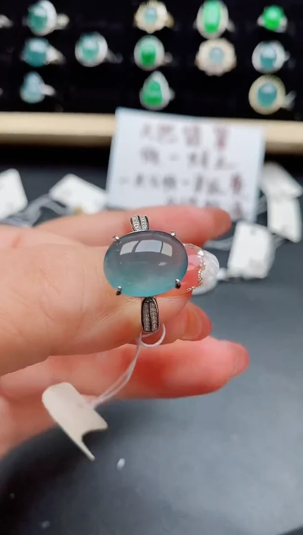 【闪购商品】翡翠戒指银S925镶嵌850800