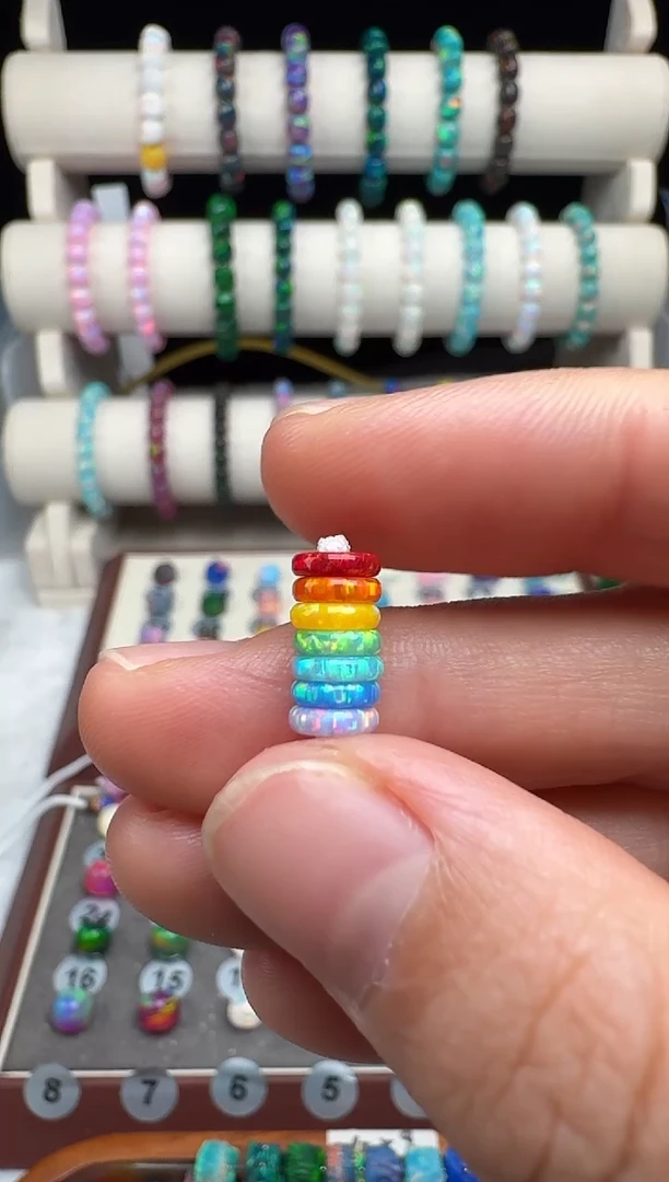 树脂制品人造欧泊卡6彩虹隔片7片