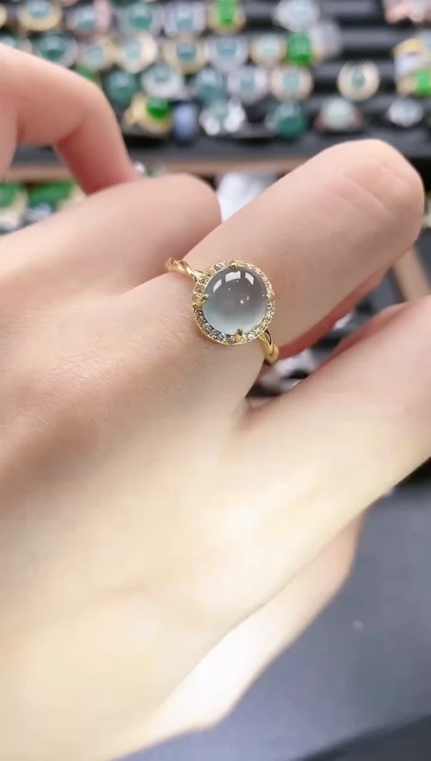 【闪购商品】翡翠戒指银S925镶嵌5645-5