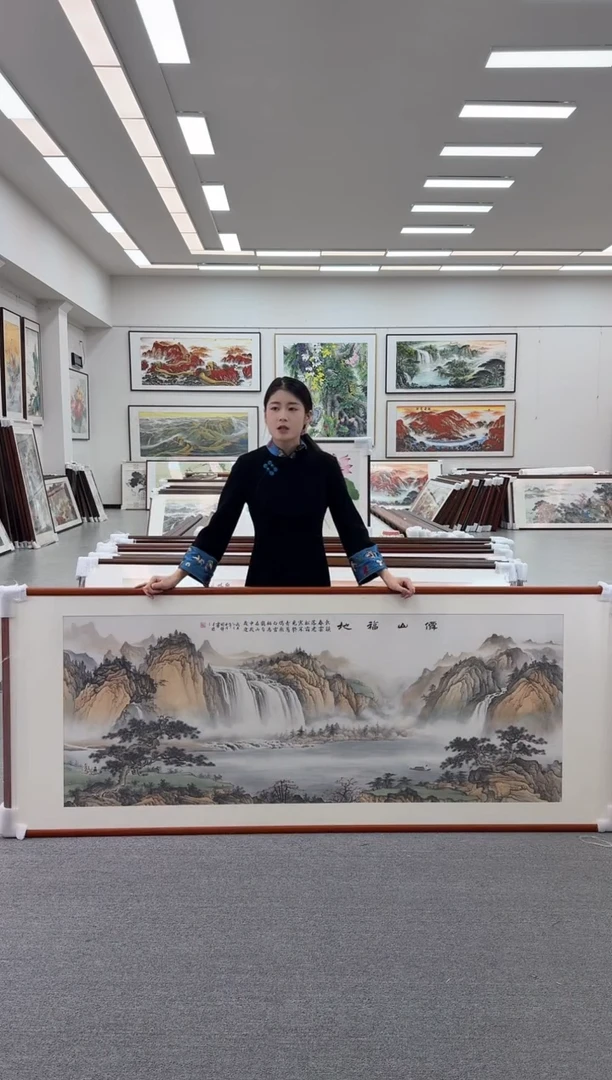 国画手绘 仙山福地 219*88