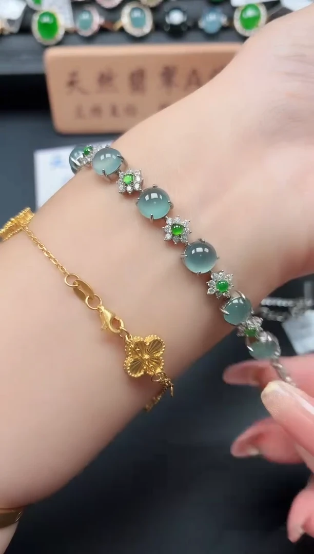银S925镶嵌戒指翡翠11