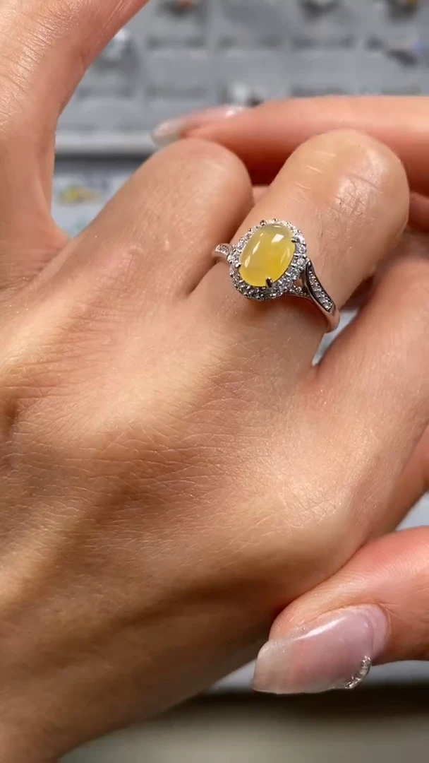 【闪购商品】翡翠戒指银S925镶嵌8149