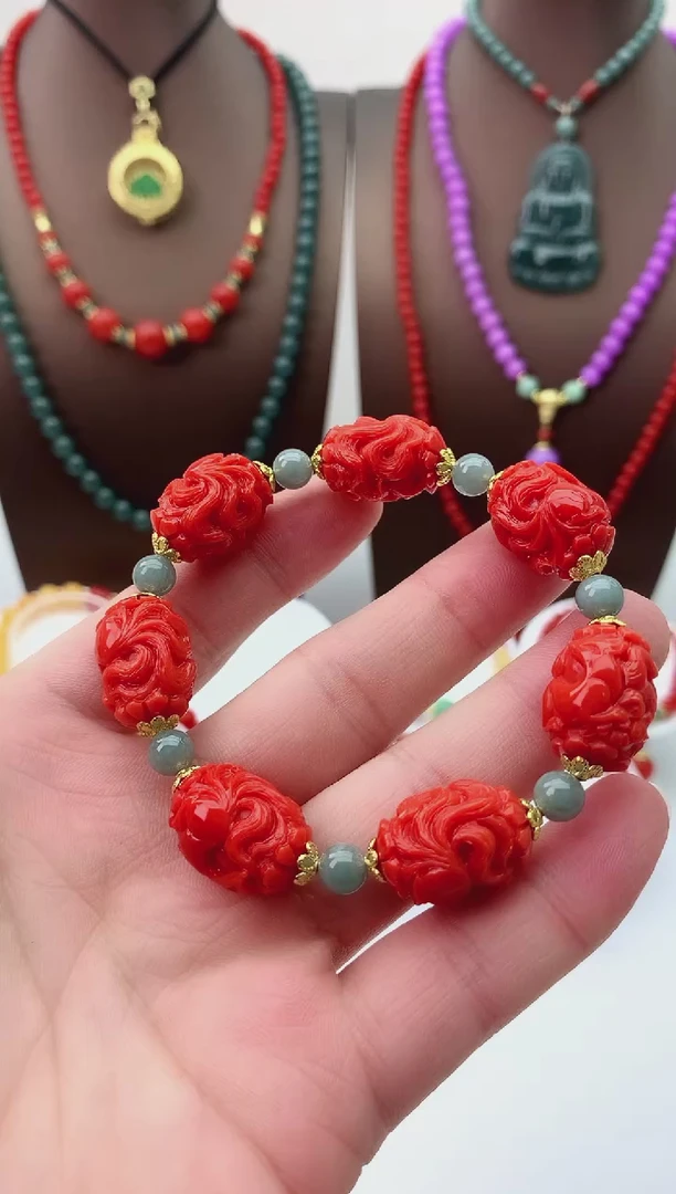 【闪购商品】翡翠手链14K金镶嵌S265手链