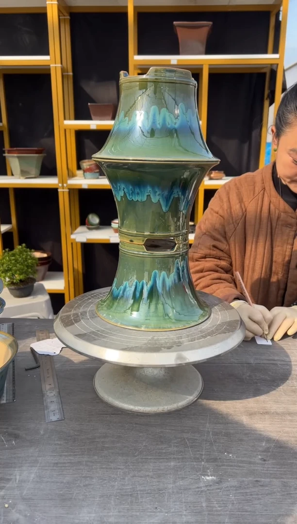 顺*神*37号高腰斗笠三盆意境流釉微瑕组合