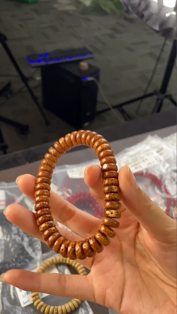 星月菩提手串精工级珀金药片11*5手串