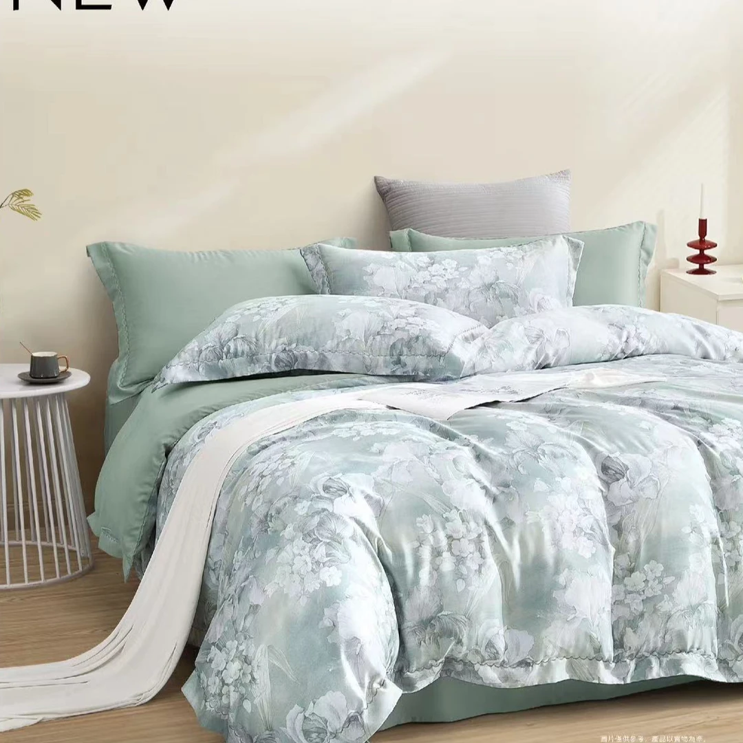 A5027 LF东帝兴蚕丝双人拼角100S兰精天丝夏被 香雪兰200*230轻奢