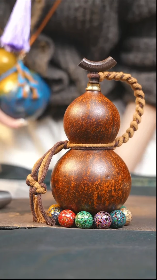 【闪购商品】XV275大漆酒葫芦不包手串及旋转底座