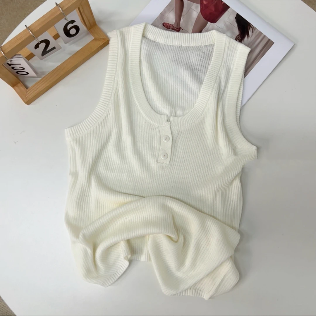 清 清 清」简约好搭配！U领背心女式针织背心Z00099