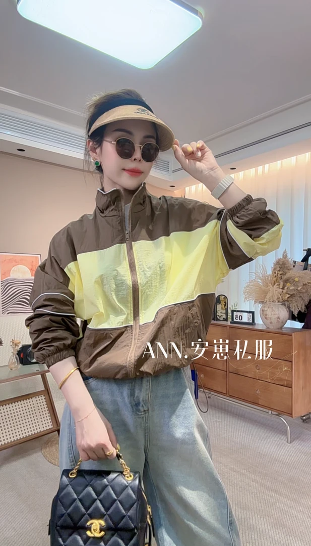 欧货立领防风外套女短款2025春夏新款宽松撞色拼接棒球服防晒衣