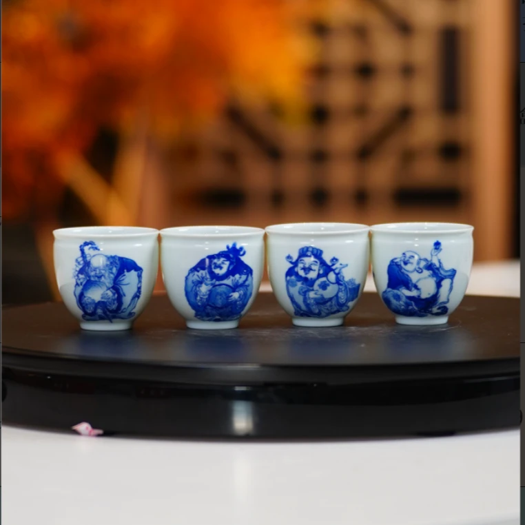 【樊匠造器】国风青花福禄寿喜组杯