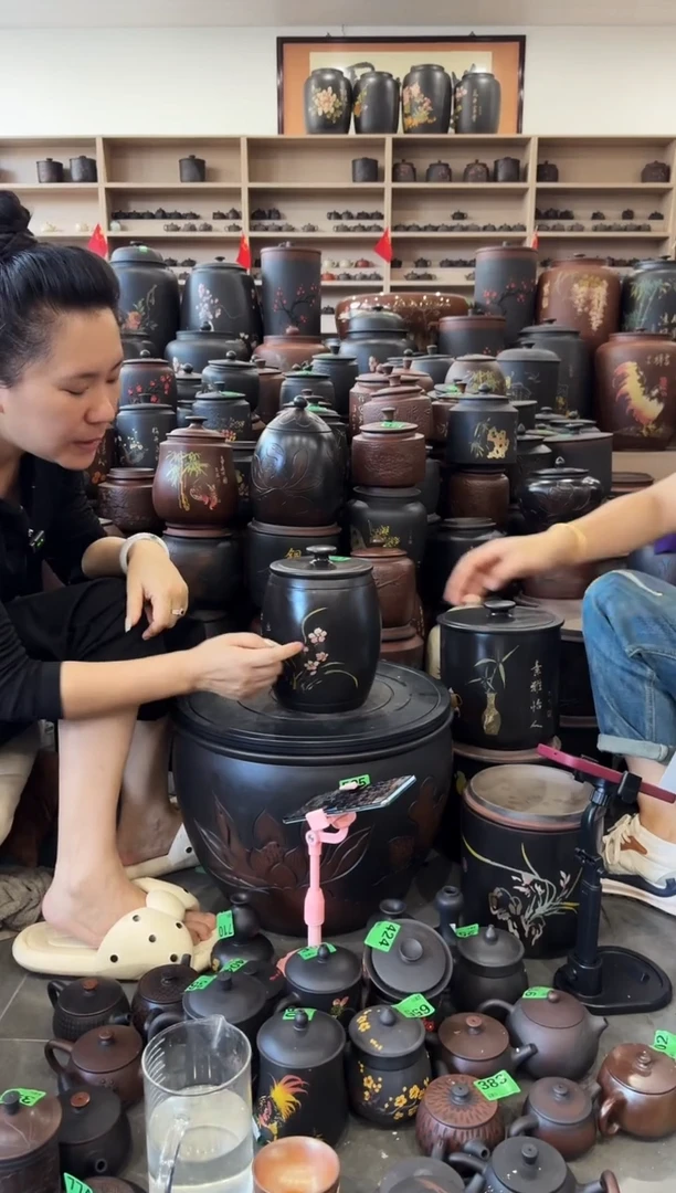 罐瑕疵茶叶罐 高柱彩填  751