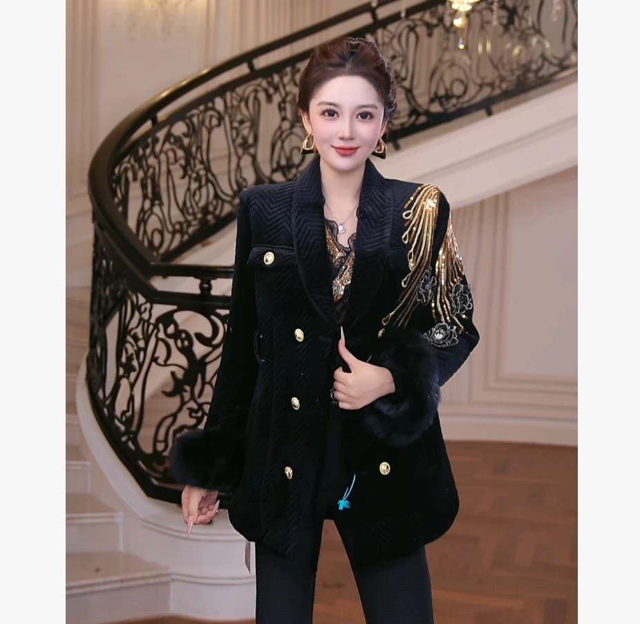 【芙娜妮】2025秋冬爆款设计感百搭气质外套显瘦遮胯女装F2531011A