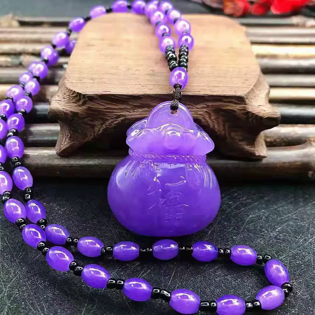 非金属树脂吊坠 S级典藏类文化传承紫罗兰福袋链子长款珍宝馆项链