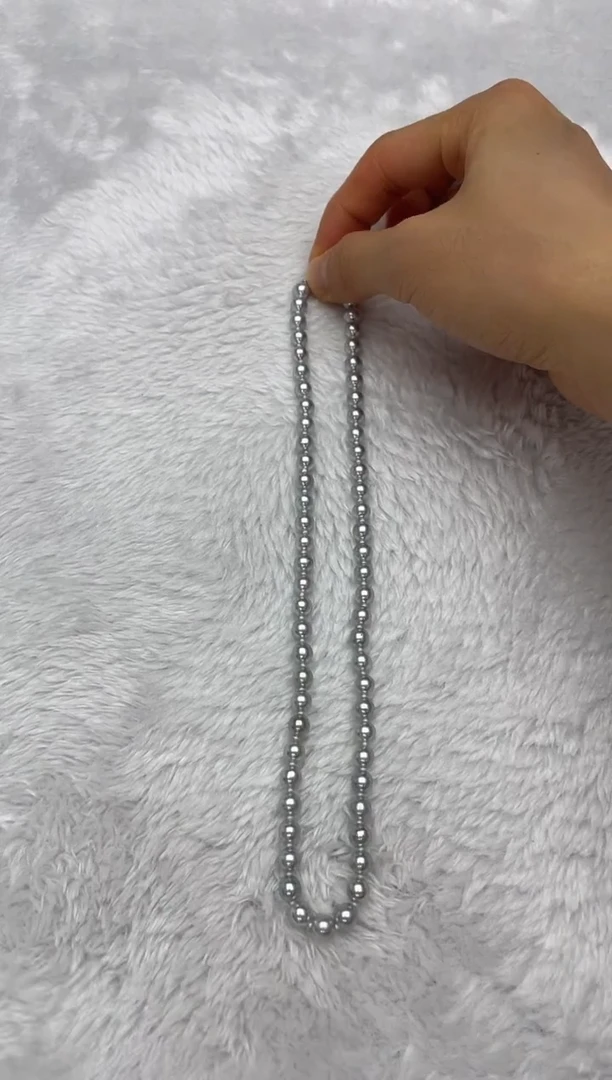 项链银S925镶嵌海水珍珠AK真多麻6-6.5mm