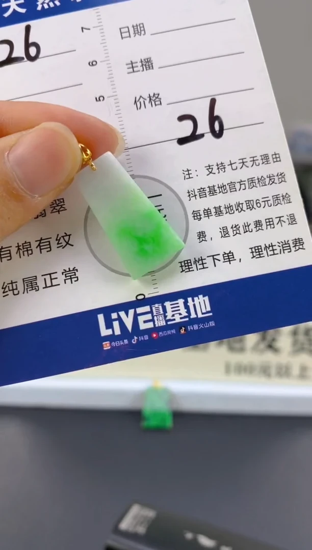 【闪购商品】翡翠颈饰18K金镶嵌天然A货翡翠