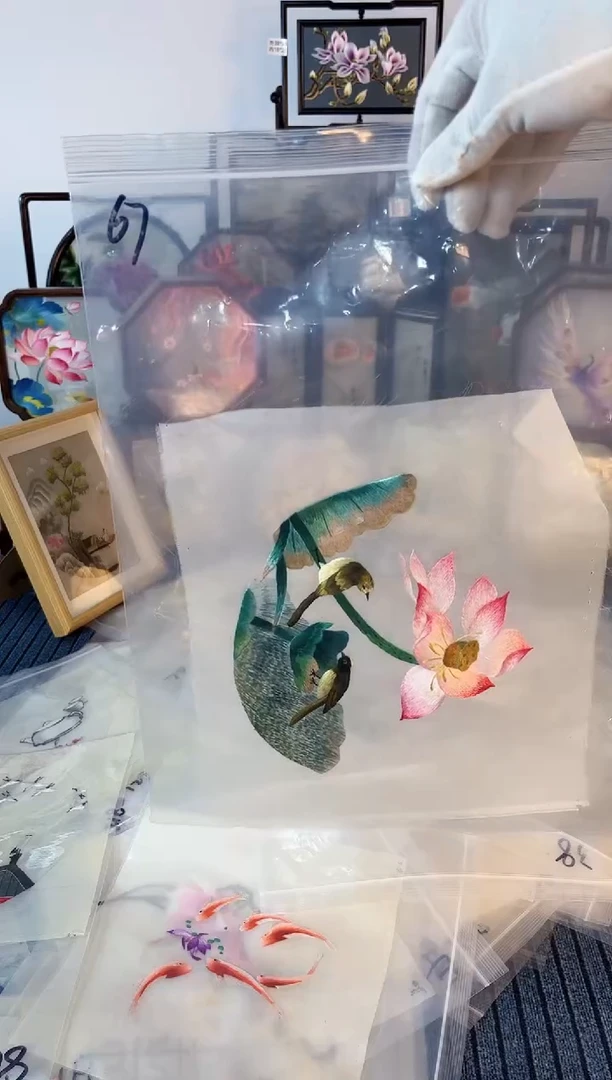 织绣纯手工苏绣双面绣绣布67