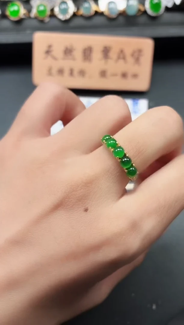 银S925镶嵌戒指翡翠111