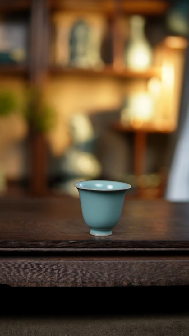 【闪购商品】杯仿古天青小铃铛杯瑕