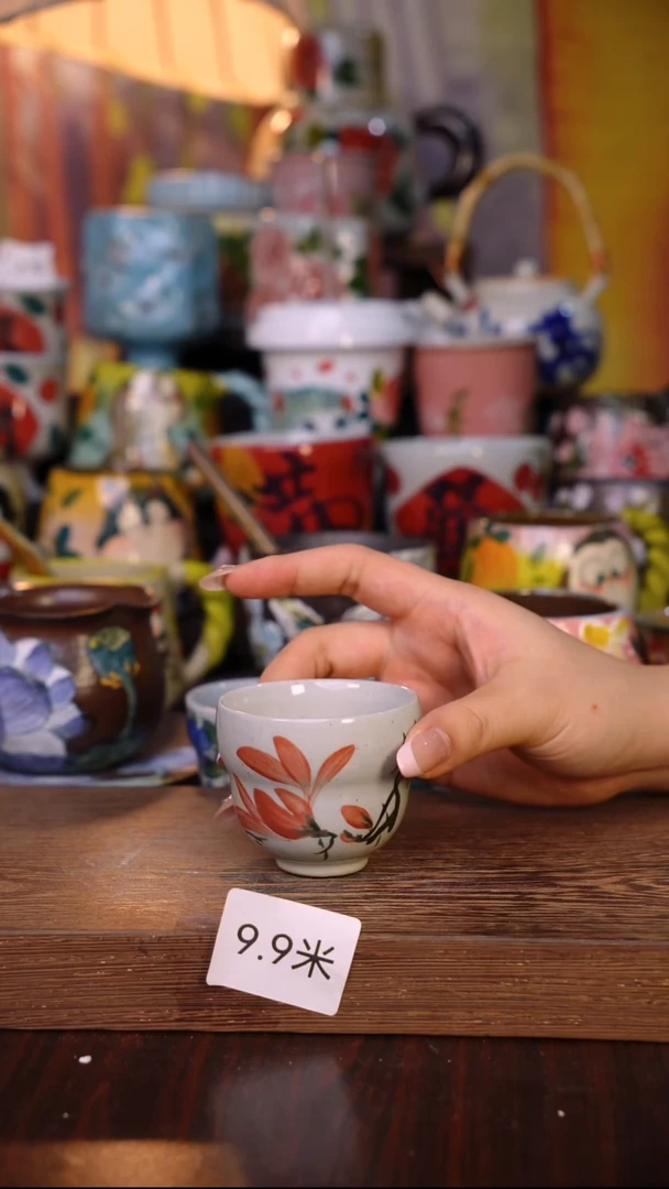 杯子陶泥垚手作 景德镇手工手绘陶瓷器物