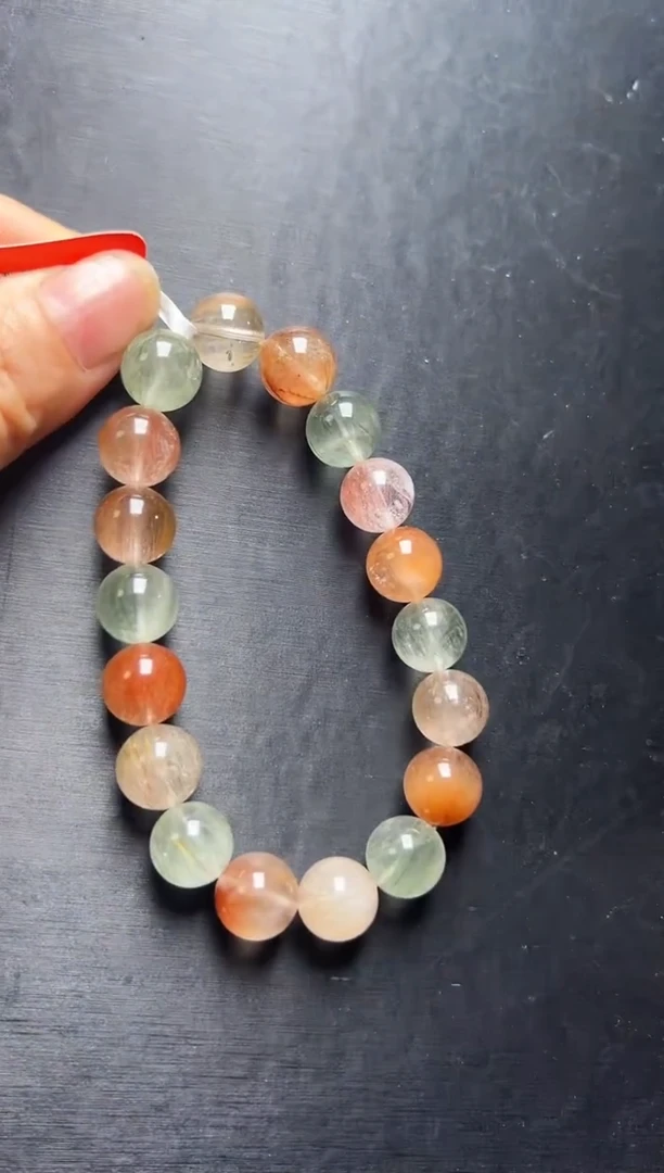 未镶嵌手串水晶彩发晶手串11m+   M50091X