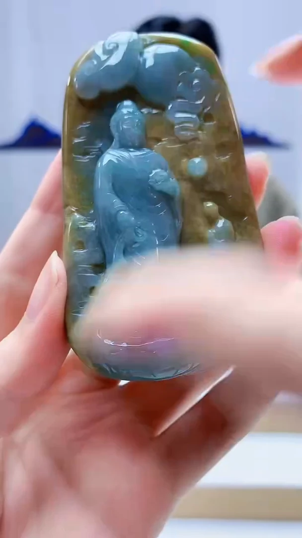 未镶嵌定制翡翠4917zm-毛货挂件46观音