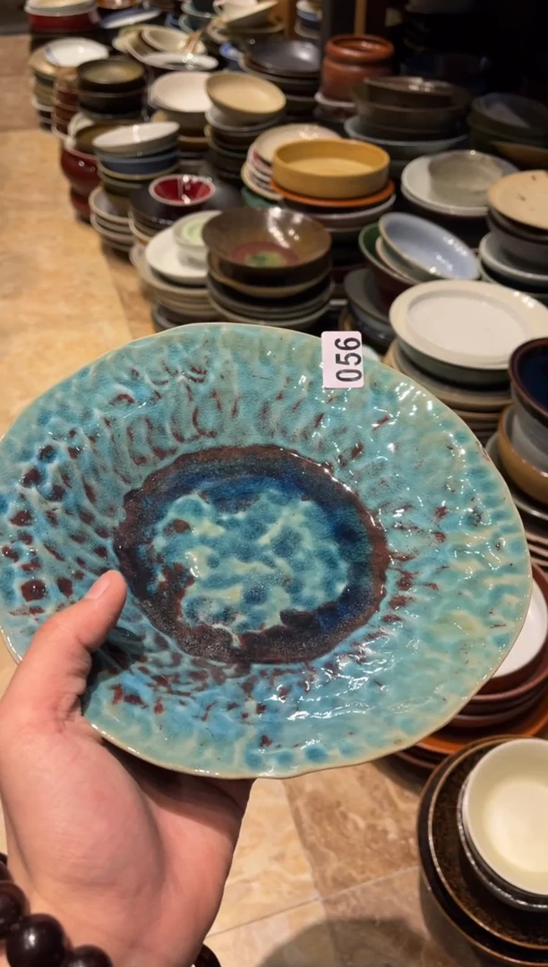 【闪购商品】瓷片56  手工柴烧盘1个