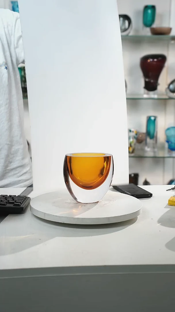 14高轻奢琉璃花器正常手工痕迹