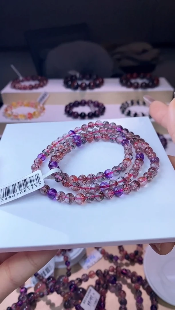 【闪购商品】水晶手链未镶嵌黑加仑超七多圈6m+