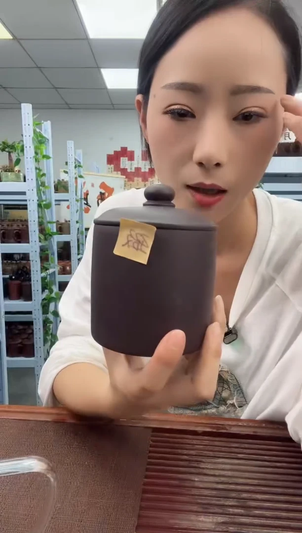 宜兴原矿紫砂全手工盖杯紫罗兰