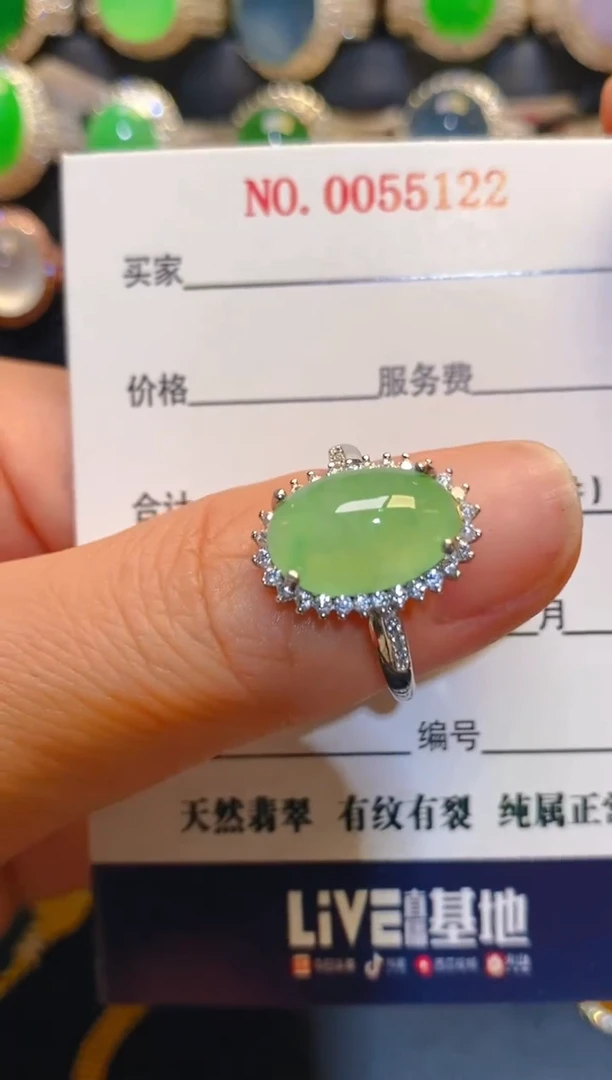 银S925镶嵌翡翠耳饰天然