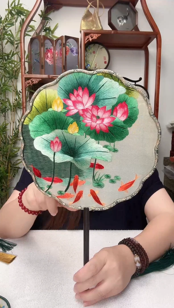 刺绣团扇-双面绣花