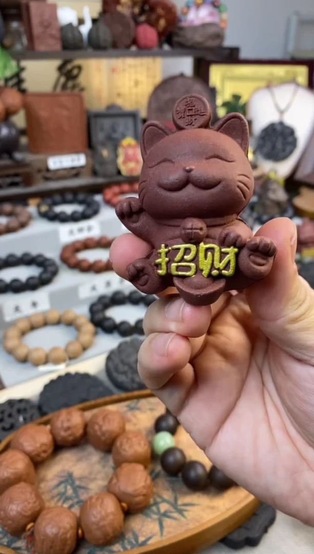 泥塑伏湿香摆件猫猫