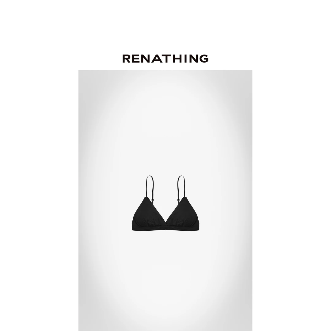 【RENATHING】纯色细肩带法式三角杯文胸