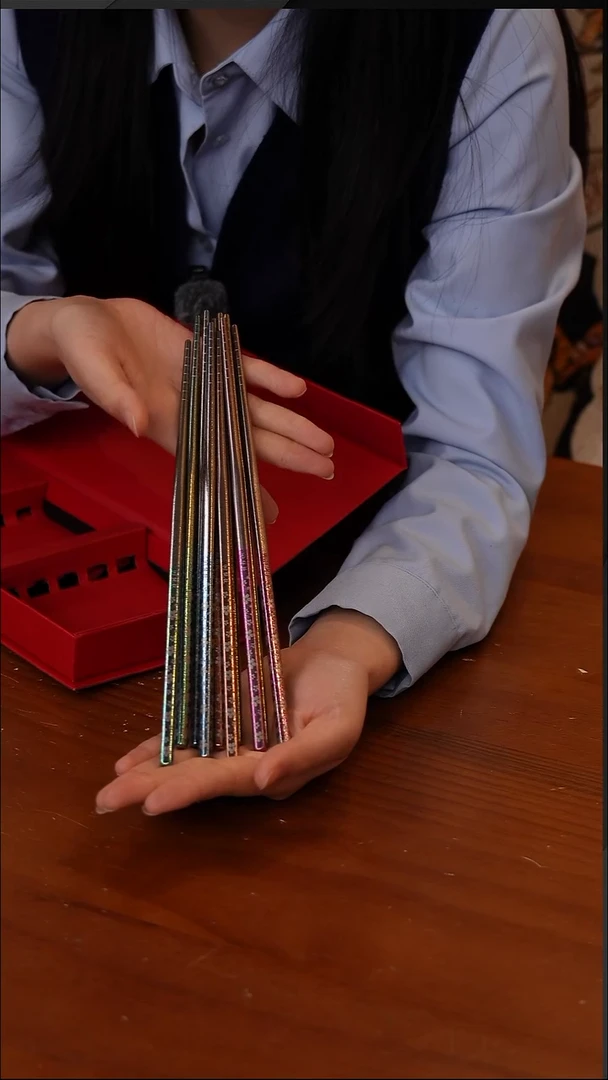 陶39-纯钛筷子彩色五双礼盒装