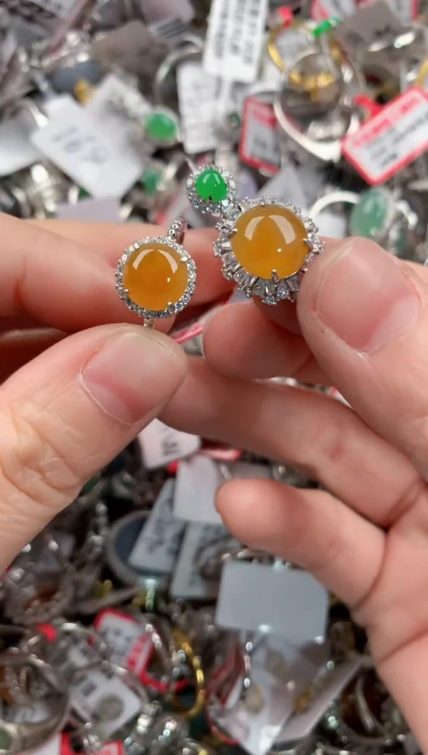 银S925镶嵌戒指翡翠11-11-11----9