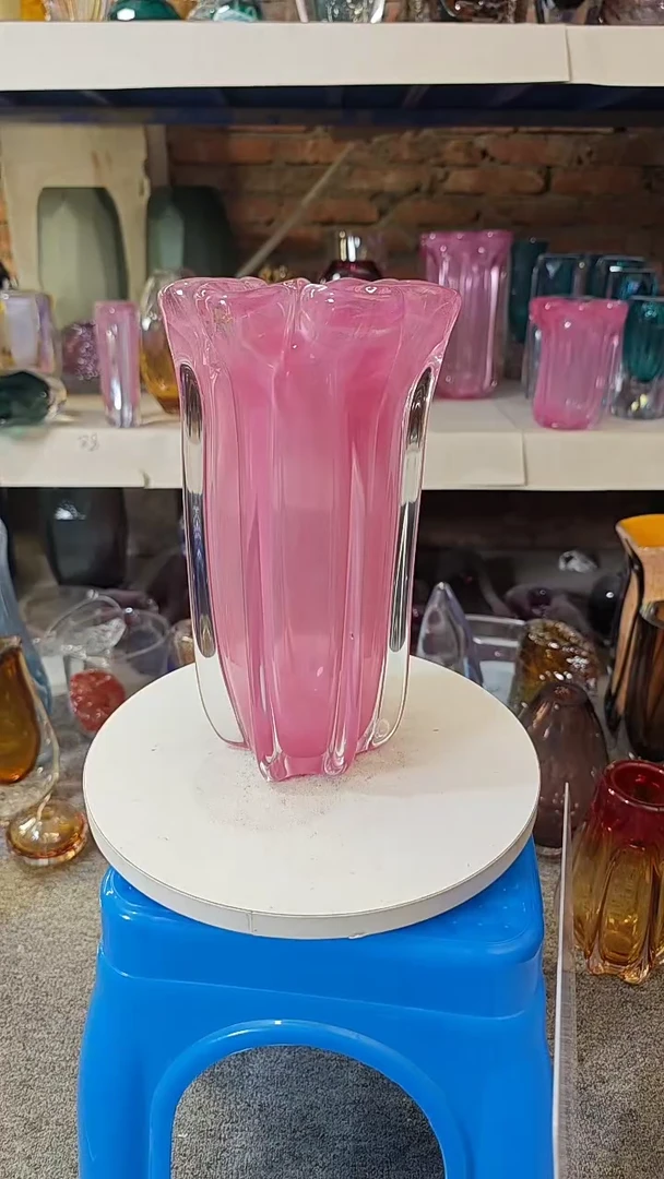 琉璃手工艺品高30口14琉璃花瓶果盘摆件