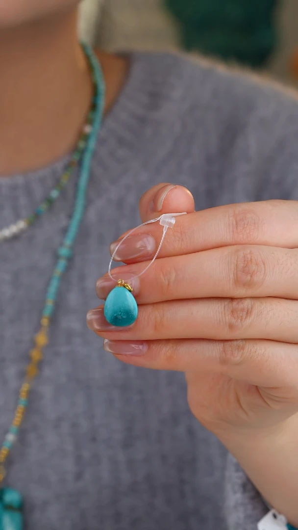 【闪购商品】绿松石吊坠(不含链)18K金镶嵌1