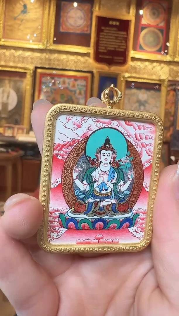 吊坠四臂--热贡纯手绘