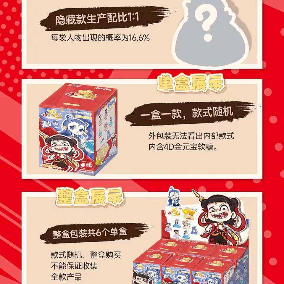 iFoodToy哪吒2魔童闹海糖果玩具盒-盲盒（默认代拆）