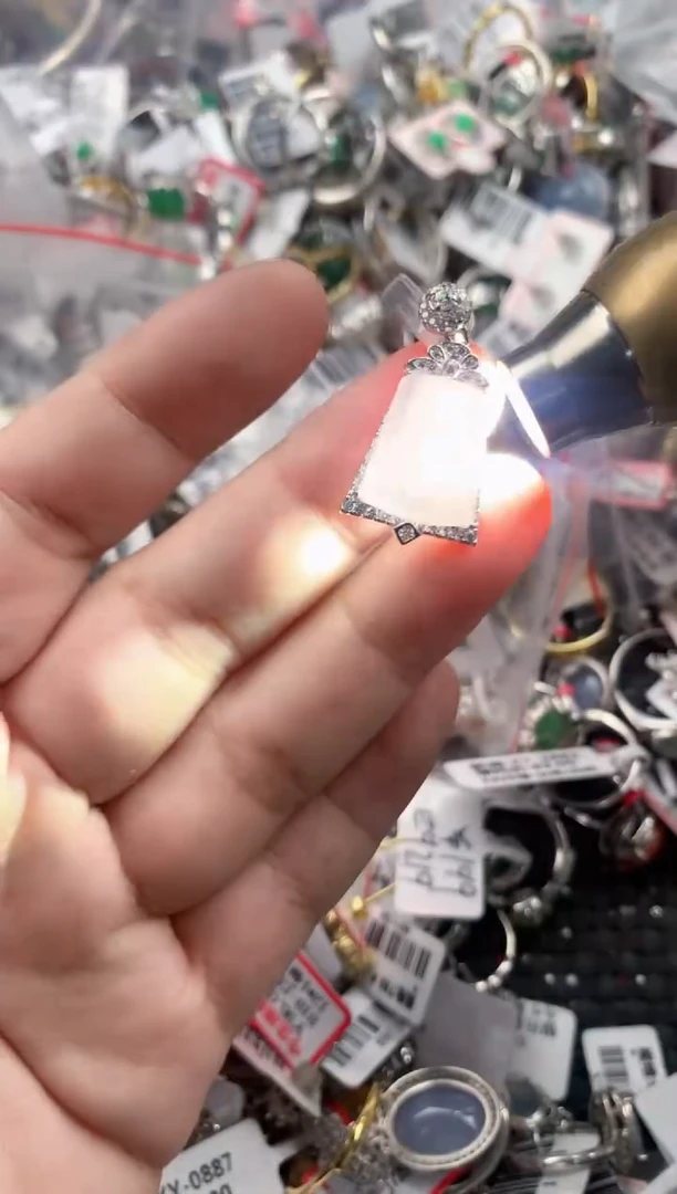 银S925镶嵌戒指翡翠10    7