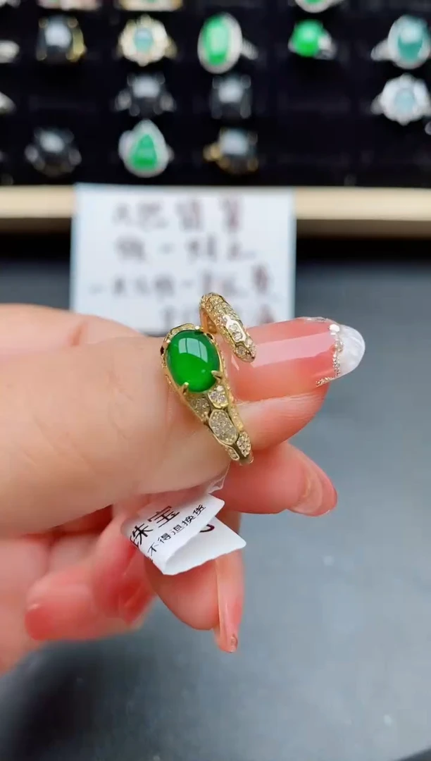 【闪购商品】翡翠戒指银S925镶嵌508050