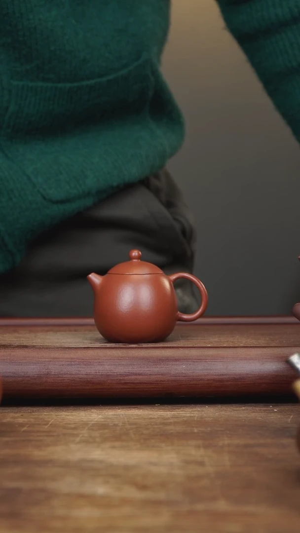 【闪购商品】紫砂茶壶90ml 龙蛋 朱泥