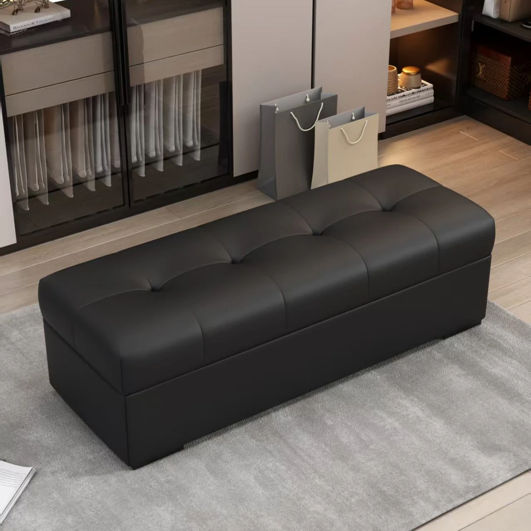 真皮长条沙发凳收纳储物凳服装店衣帽间卧室门口可坐床尾凳换鞋凳