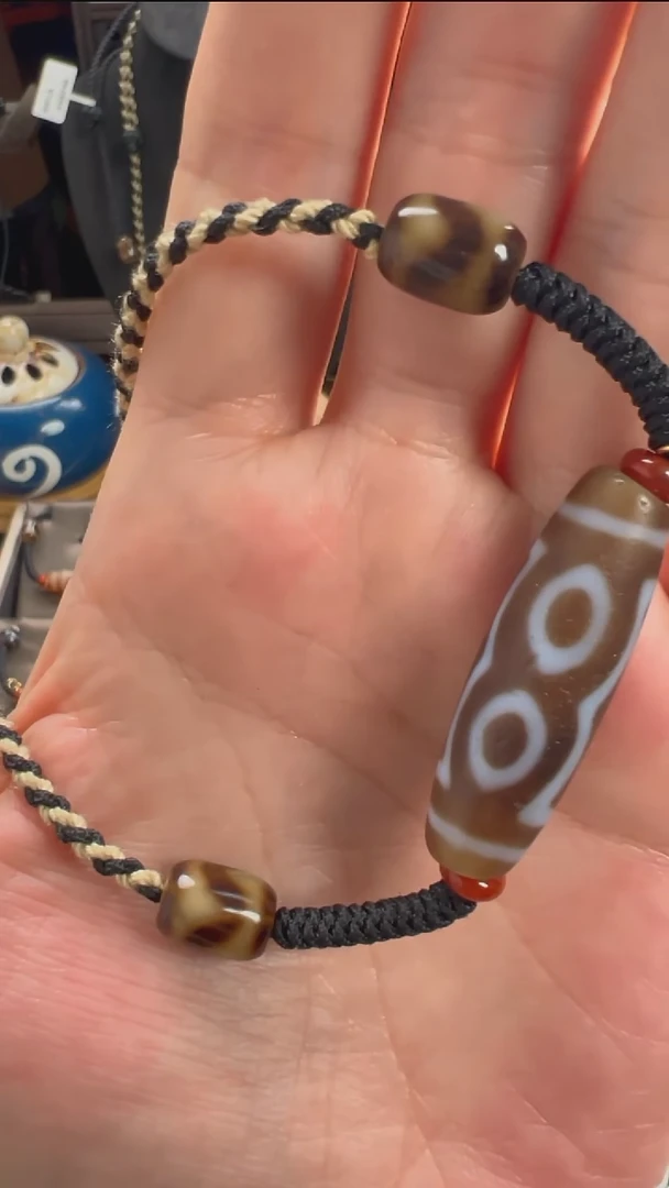 玛瑙/玉髓颈饰未镶嵌小卢全手工玛瑙天珠