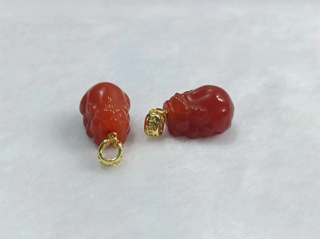 【康康严选】红貔貅吊坠赠皮绳X9【多样性发其一】约115-11-10mm+