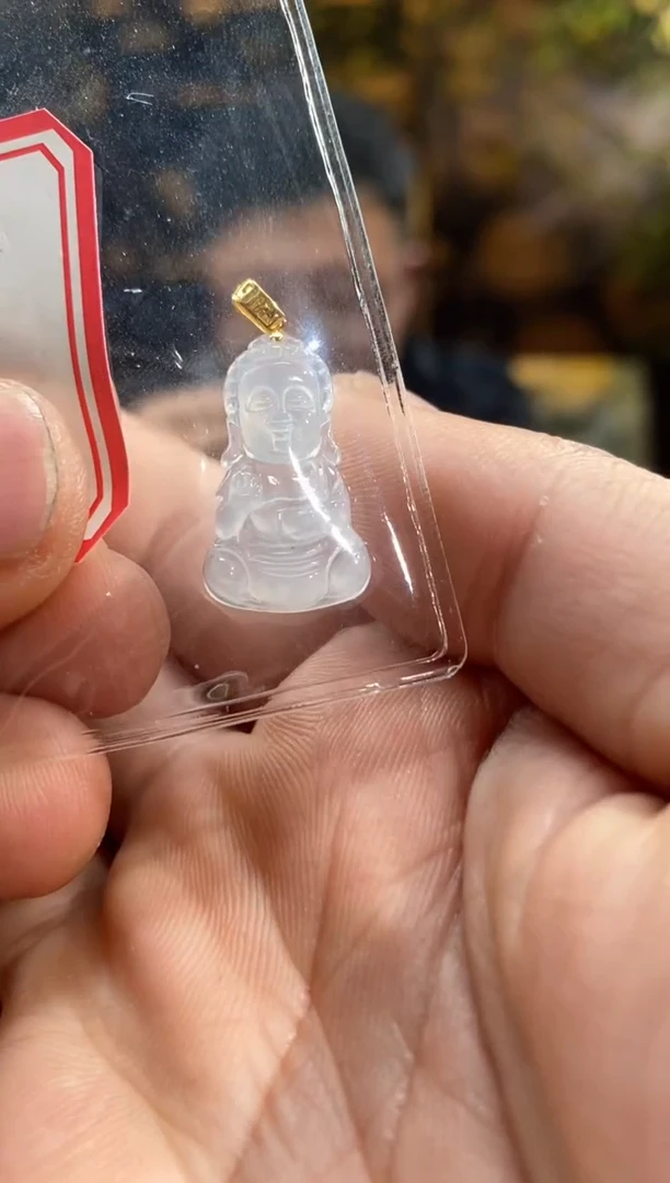 【闪购商品】翡翠吊坠(不含链)18K金镶嵌k00174-天然翡翠a货吊坠