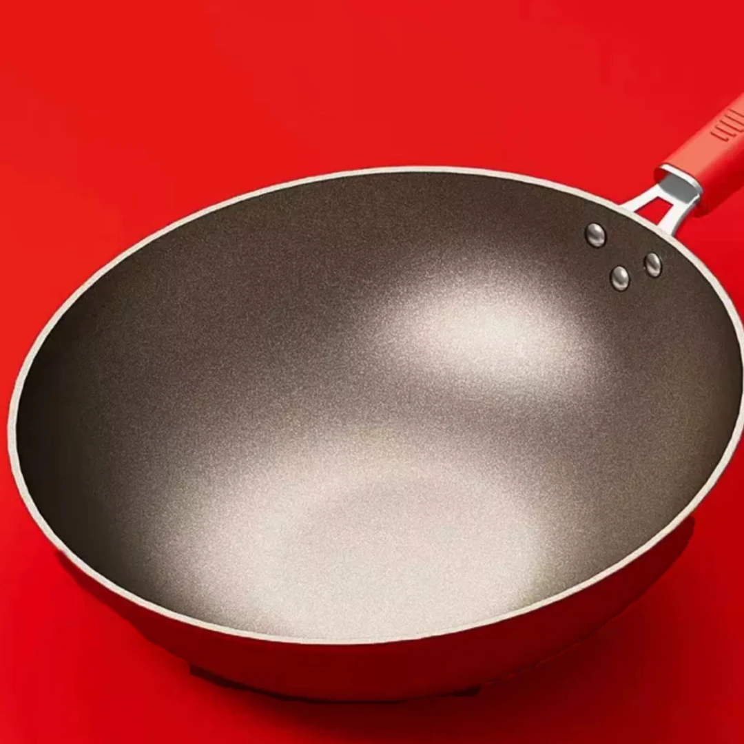 炒锅家用燃气灶通用钛晶不粘锅炒菜锅带锅盖G467