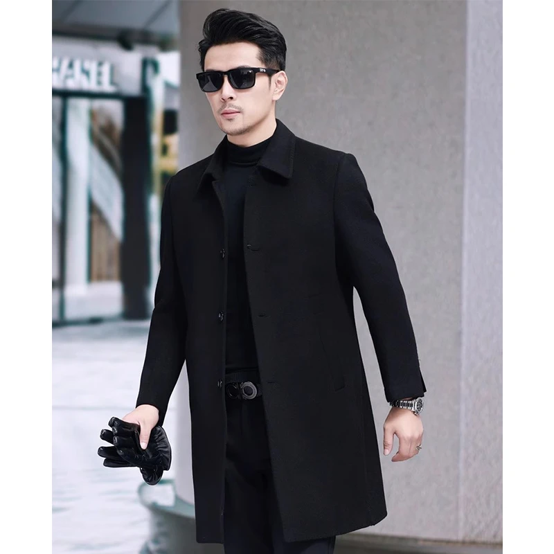 【断码捡漏201-299】男士双面毛呢中长款羊毛羊绒商务大衣春秋冬